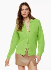Aritzia Wilfred Claudette Women  s Green Knit Merino Wool Cardigan Size: L