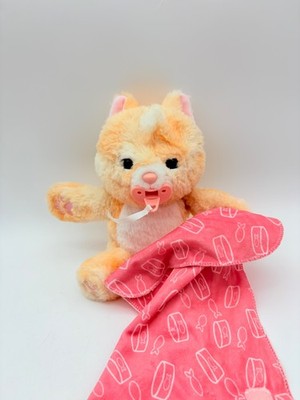 Little Live Pets Cozy Dozy Ginger Cat Blanket Set Tested Works Brown Pink 10''