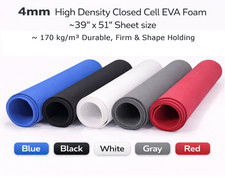 High Density 4mm EVA Foam Sheet 39"x51" 170kg/m  Closed Cell for Cosplay Armor