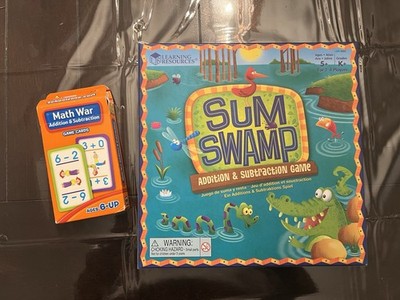 Learning Resources Sum Swamp Addition/Subtraction Board Game, Ages 4-Up EUC Bonu