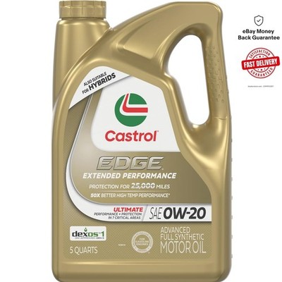 EDGE Extended Performance 0W-20 Full Synthetic Motor Oil - 5 Quart Jug for Ul...