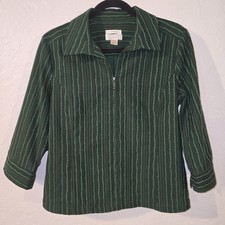 CHRISTOPHER  BANKS Green Vine Zip up Front stretch Jacket Size Small