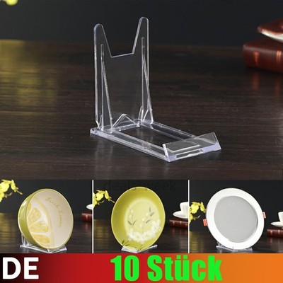 10 Stk Acryl Display Staffeleien Verstellbar Plastikteller Halter Ständer 11cm
