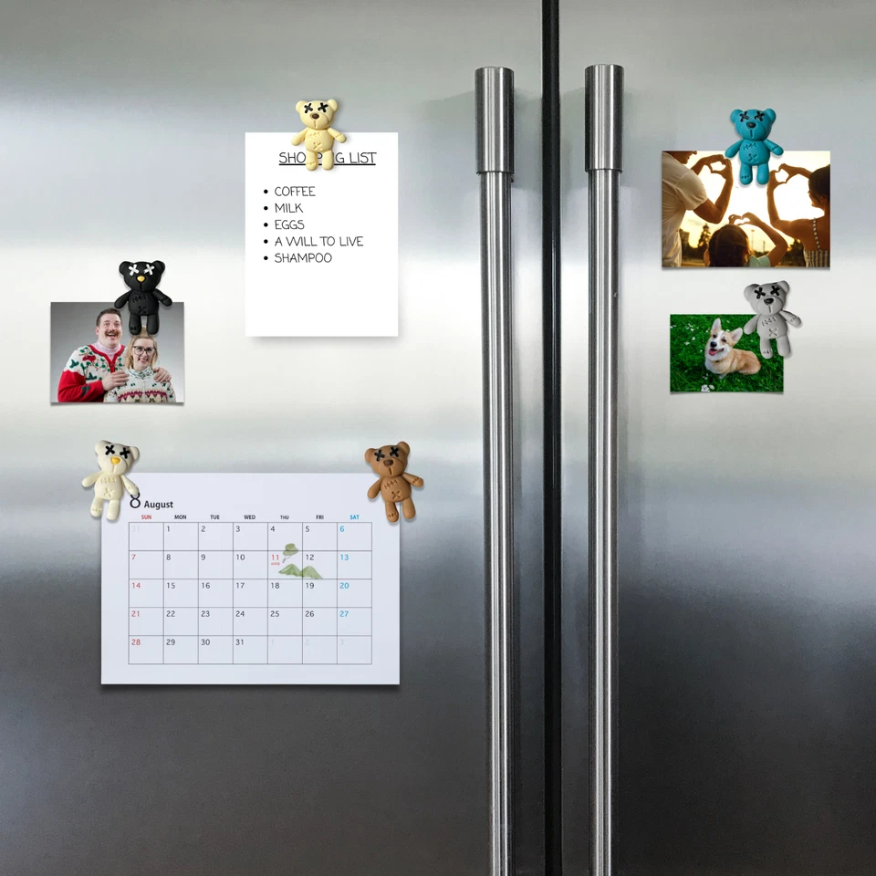 Espeluznante Lindo Oso Imanes Juego de 9 - Decoración de Armario Nevera de Peluche Kawaii Gótico Foto 2 de 4