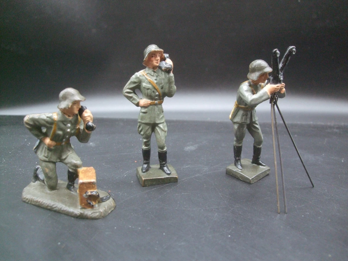 Lot De 5 Soldats WW1 – Elastolin LINEOL – Infanterie – Composition – Occasion