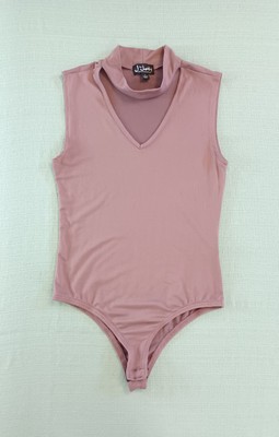 J For Justify Purple Bodysuit With Neck Choker Size Small Sexy Sleeveless V Neck