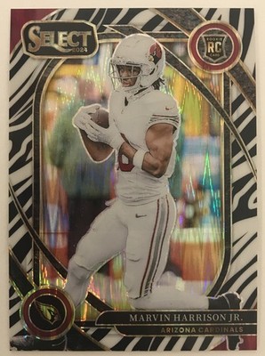 2024 Select Football Marvin Harrison Jr. #219 Zebra Prizm SP RC