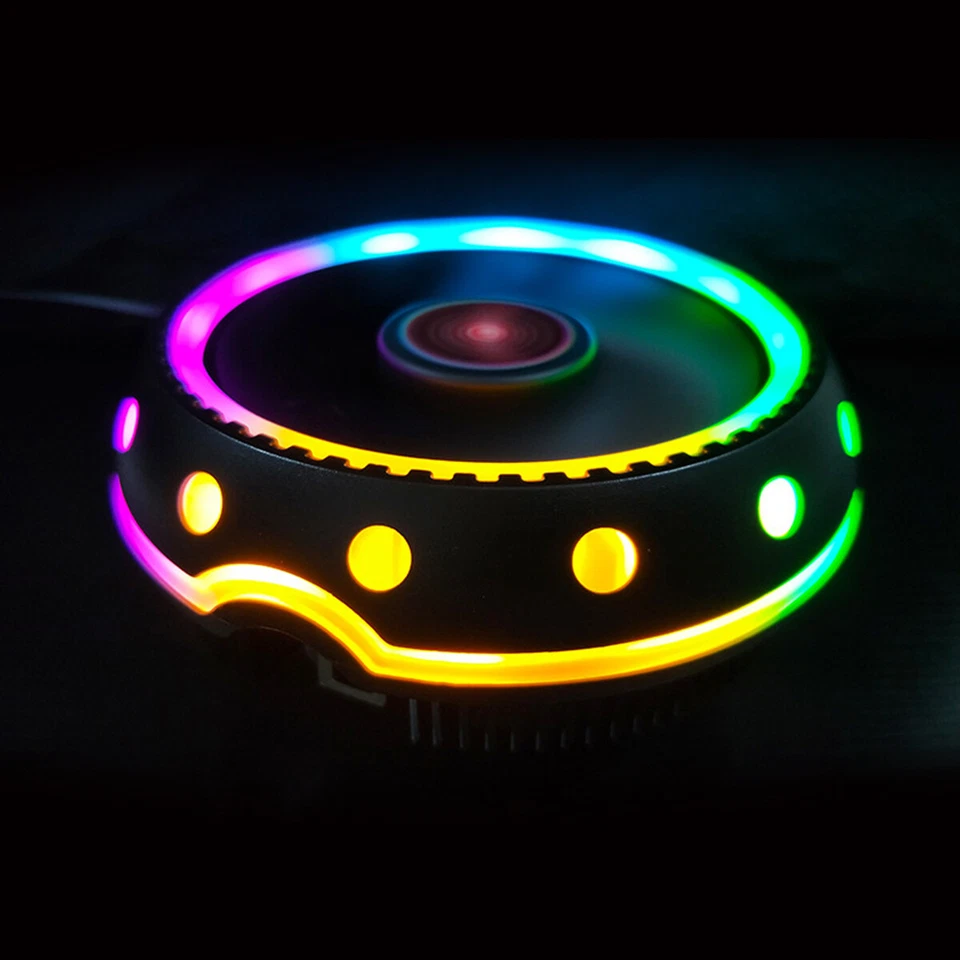 RGB CPU Cooler Heatsink LED 12V Intel AMD PC Processor Desktop Cooling Radiator - Image 2 of 4