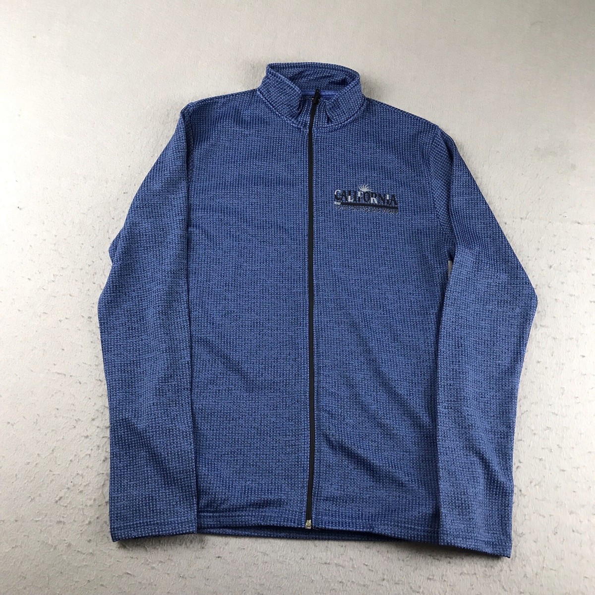 Active Apparel Sweatshirt Mens Small Blue Fitted Full Zip