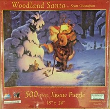 SUNSOUT WOODLAND SANTA 500 PIECE PUZZLE NEW SEALED "READ"