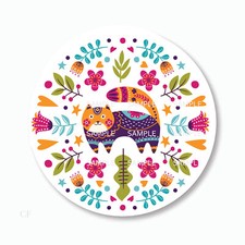 30 Floral Contemporary Cat Kitten Scrapbook Stickers 1.5" Round Envelope Seals