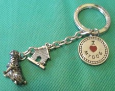 I LOVE heart MY DOG dog doghouse metal charms keyring key chain keychain 3"