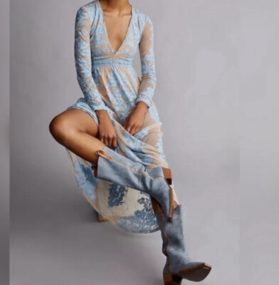 chinese dress ladies for Love & Lemons Rosalyn Lace Detail Maxi Dress in White main image 0