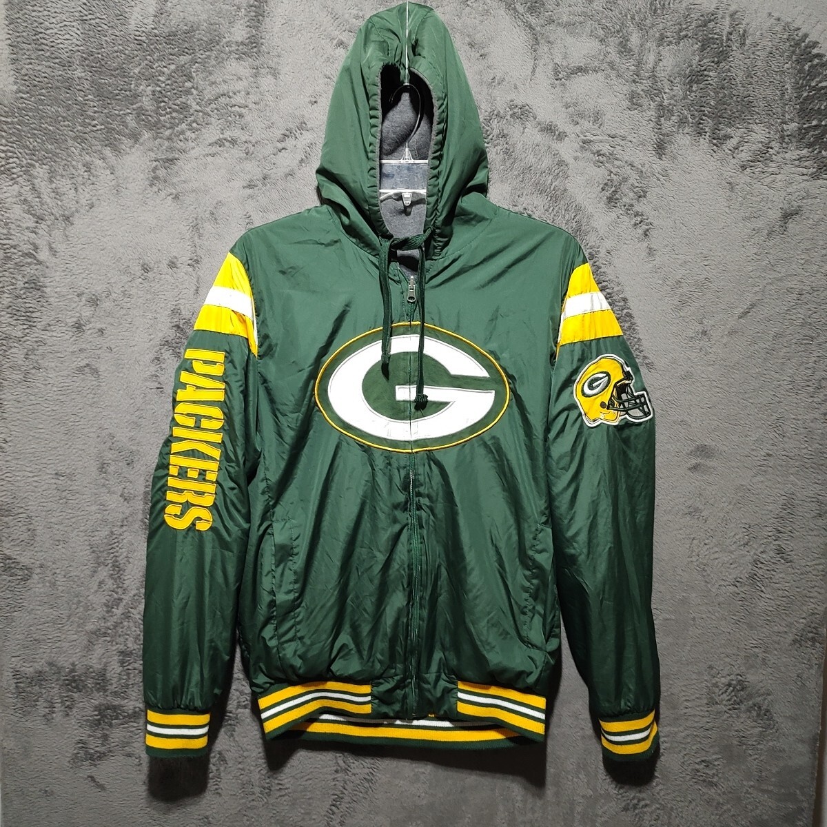 Green Bay Packers Jacket Adult Large Green Gray Reversable