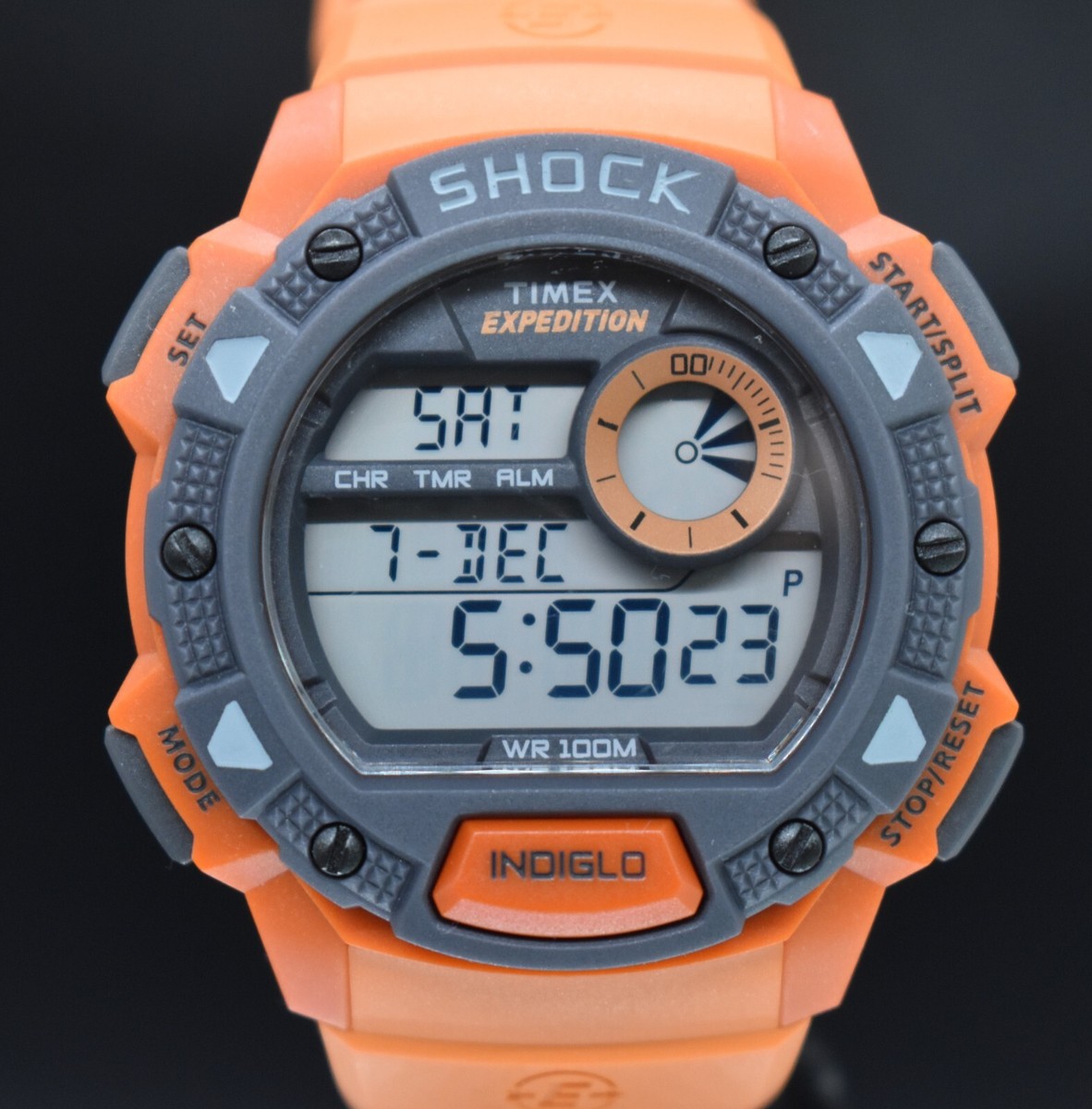 TIMEX Expedition Base Schock Watch Men TW4B07600 Orange Indiglo