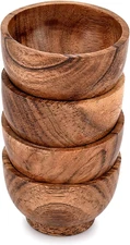 Samhita Snack Bowls Acacia Wooden Bowls Ideal for Appetizers, Dips, Sauce, Nuts,