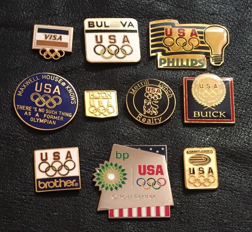 Lot / Set of 40 Olympic Sponsor Pins~5 Rings~Team USA~No Date~Traders for Tokyo - Picture 6 of 10
