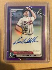 2024 Bowman Chrome Draft Carter Holton 1st Purple Autograph #D 98/250 Card