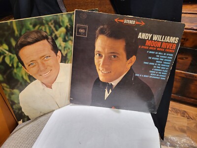 2 Andy William's Albums. Moon River & 24 Greastest Hits. 33RPM LP