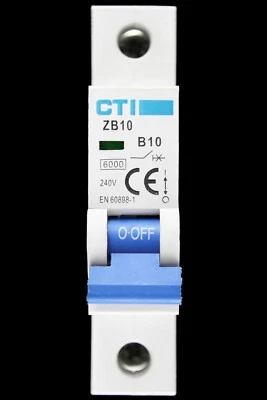 CTI 10 AMP CURVE B 6kA MCB CIRCUIT BREAKER ZB10