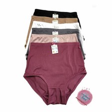 Plus Women High Waist Light Tummy Control Full Coverage Wide Band Satin Brief