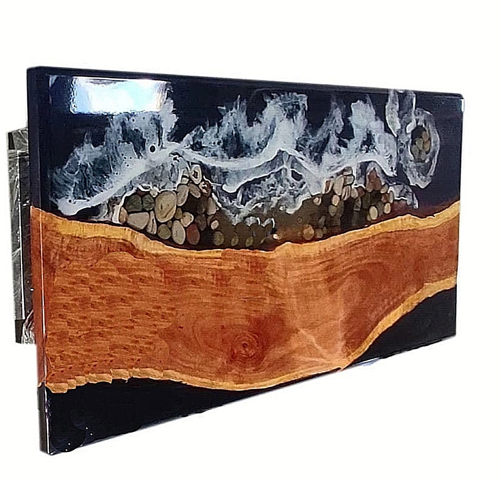 Ocean Epoxy Resin Dining Table Top, Epoxy Wooden Coffee Table Top Home Decors