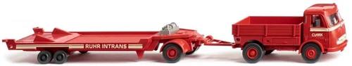 WIKING,Semi-remorque surbaissé 3 essieux MERCEDES Pullman Ruhr Intrans, 1/87,...