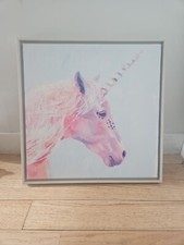 Framed Unicorn Textured Canvas Wall Art, 16"