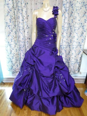 deep purple ball gown