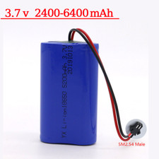 3.7v 2P 2400mAh Li-ion Rechargeable Battery Pack 5200mAh with SM2.54 Male Plug