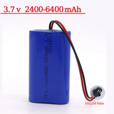 3.7v 2P 2400mAh Li-ion Rechargeable Battery Pack 5200mAh with SM2.54 Male Plug