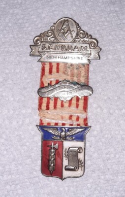 Vintage Masonic Mason Kearsarge S.C.O.U.A.M Flag Enameled Medal New Hampshire