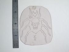 vtg 1960s Tattoo Flash acetate Stencil Ace Skull Spider signed LUK