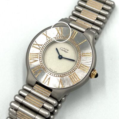 Cartier Watch Must 21 Vantianne SS Quartz Siver 30mm 16cm Ladies