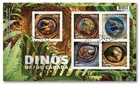 DINOSAURS = DINO OF CANADA = OFDC with Souvenir Sheet of 5 stamps Canada 2016