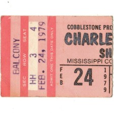 CHARLEY PRIDE & REX ALLEN JR Concert Ticket Stub BILOXI MS 2/24/79 COAST Rare