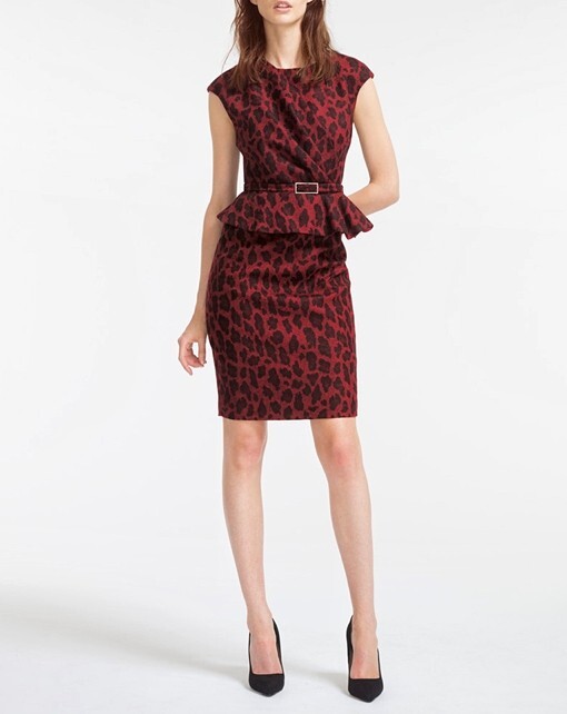 karen millen red peplum dress Red KarenMillen Crystal Embellished Peplum Bandeau Pencil Midi Dress