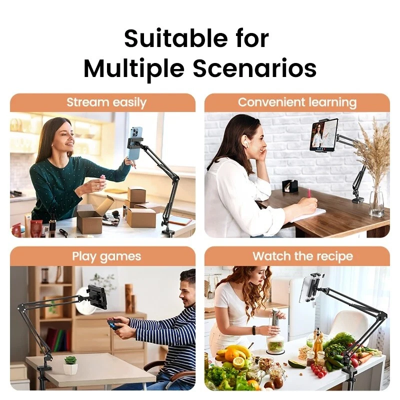 UGREEN Tablet Phone Holder Long Arm Aluminum Adjustable Stand For iPad Samsung - Image 2 of 4