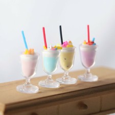 4PC Dollhouse Miniature 1/12 Scale Ice Cream Food Set Kitchen Doll Accessories