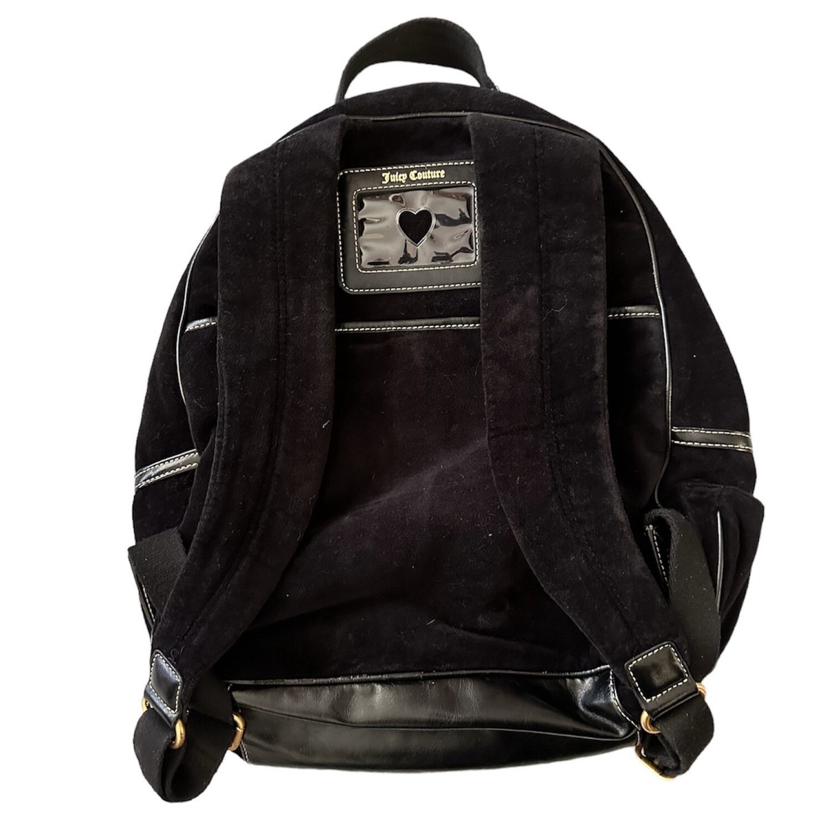 Y2K Vintage JUICY COUTURE Black Velour BACKPACK Bookbag Y2K Vintage JUICY COUTURE Black Velour BACKPACK Bookbag