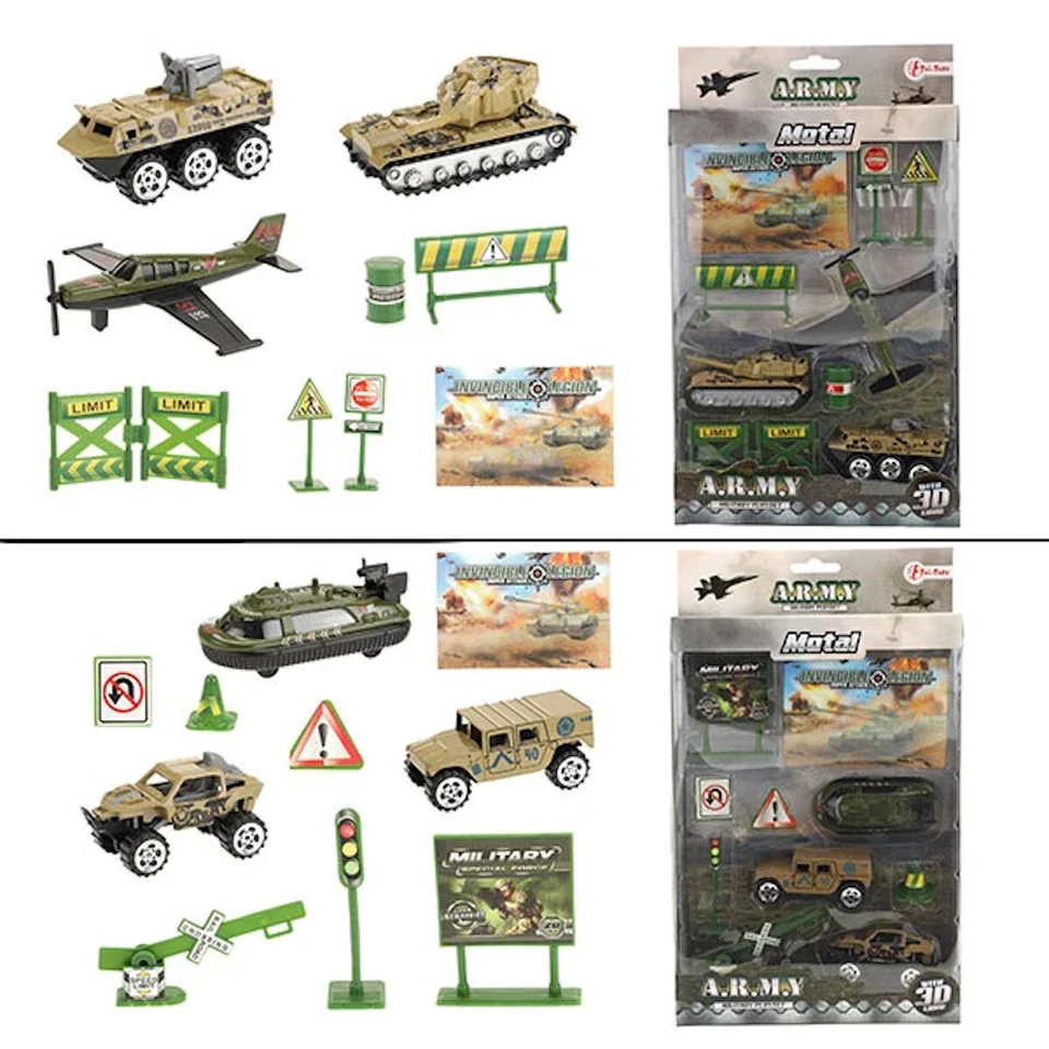 TOI-TOYS Toi Toys Spielzeugfahrzeuge Militär Set Special Forces Fahrzeuge Schilder Kinder
