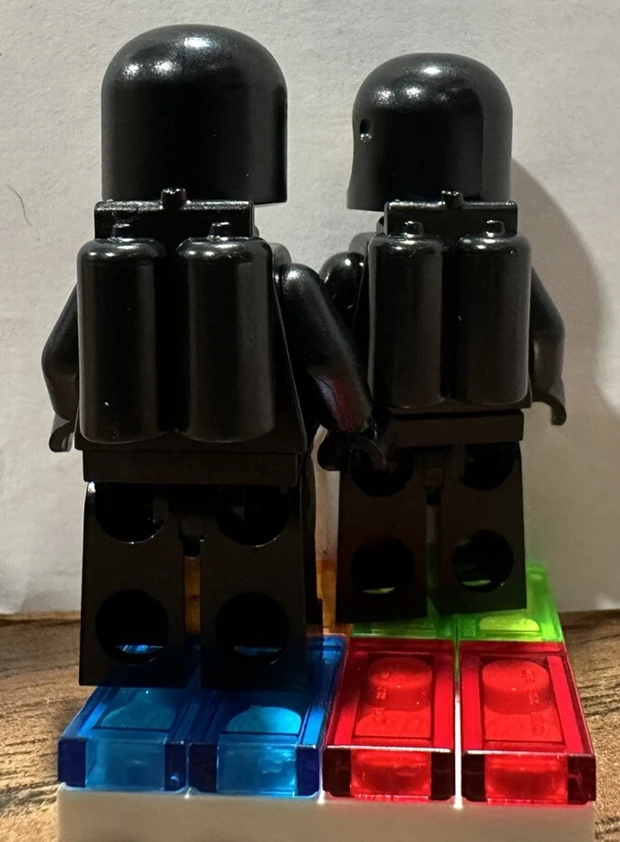 LEGO Classic Spaceman: Lot of 2 Black W/ Moto Space Helmet & Air Tank - Image 2 of 2