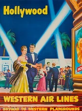 Hollywood California Vintage United States America Travel Advertisement Poster 