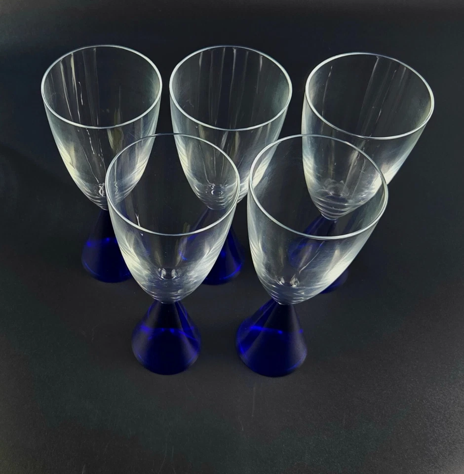 Vintage - Cáliz de agua/vino azul Eon de Sasaki - 7,5" - Juego de 5 Foto 4 de 4