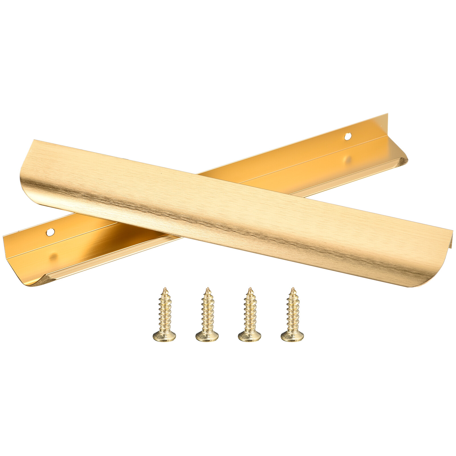 10-Pack Gold Finger Edge Pull Drawer Handles 7.6-Inch Hole Center
