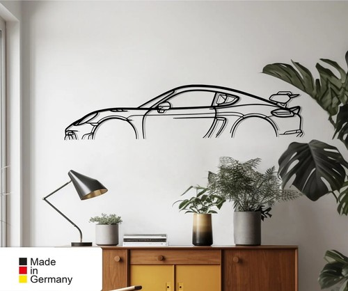 Sportwagen Silhouette, Wandbild, Wanddeko Passend für 718 GT4 RS Wallart - Bild 5 von 9