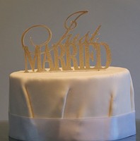 All About Details Just-married Cake Topper Gold, New, Free Shipping All About Details Just-married Cake Topper Gold, New, Free Shipping