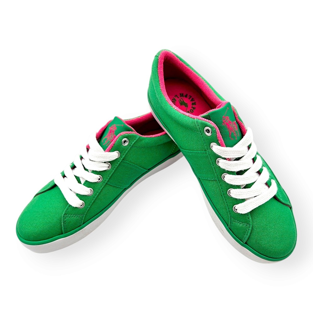 靴 RALPH LAUREN ANTONY Polo Ralph Lauren - GILLIAN Sneakers, Kelly Green Canvas, US