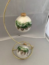2 Glass pine cone design Christmas ornaments