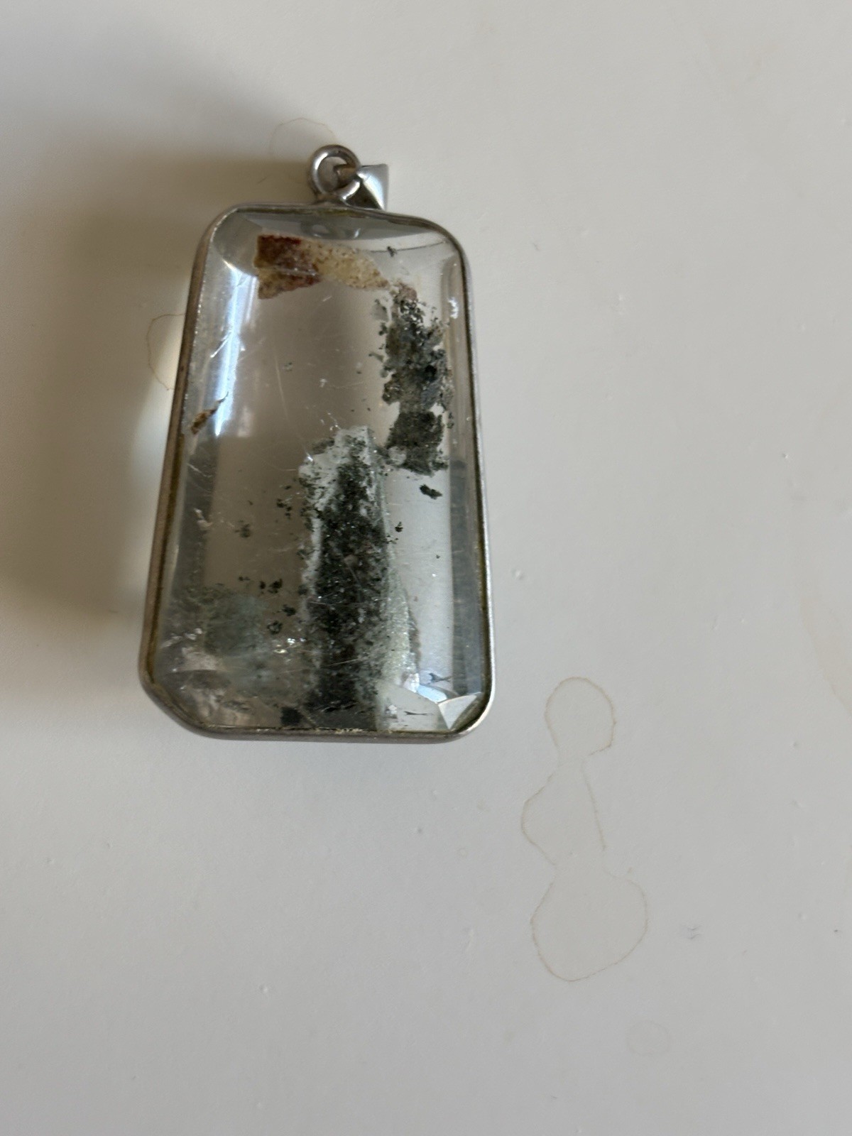Rectangular Clear Quartz Pendant with Bezel Setti… - image 4